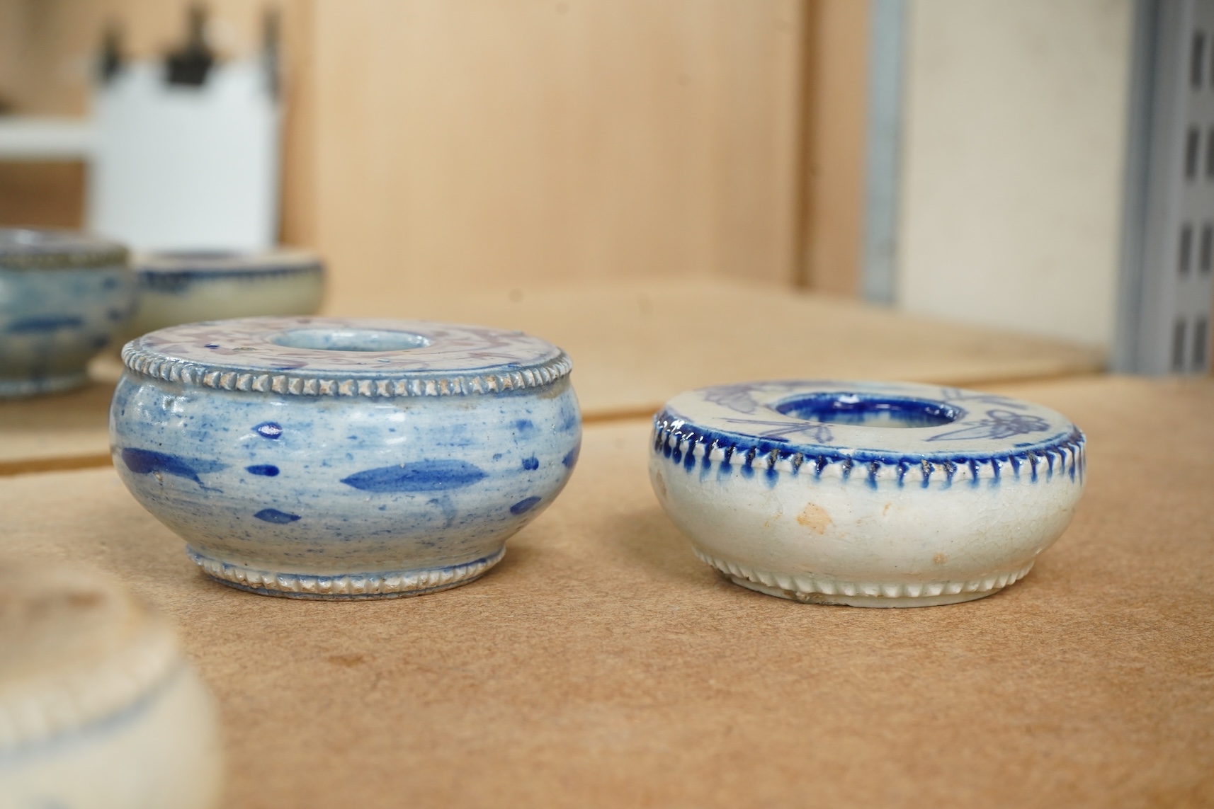 Four Chinese blue and white brush-washers
